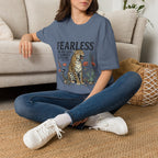 Fearless Leopard Christian T-Shirt — "Fearless for My God is Always With Me" (Isaiah 41:10)