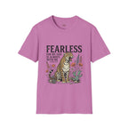Fearless Leopard Christian T-Shirt — "Fearless for My God is Always With Me" (Isaiah 41:10)