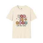 God Is Good T-Shirt — Retro Smile Faith Graphic Tee ("God Is Good All The Time")