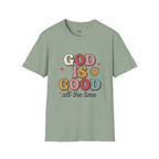God Is Good T-Shirt — Retro Smile Faith Graphic Tee ("God Is Good All The Time")