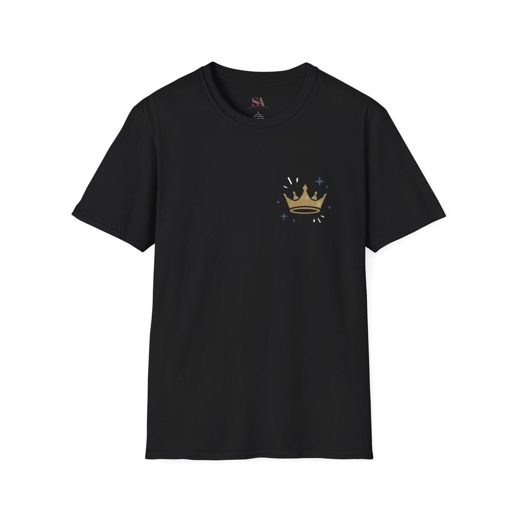 Gold Crown Pocket Tee — Minimal Royal Graphic T-Shirt
