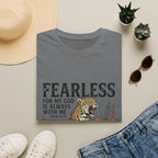 Fearless Leopard Christian T-Shirt — "Fearless for My God is Always With Me" (Isaiah 41:10)