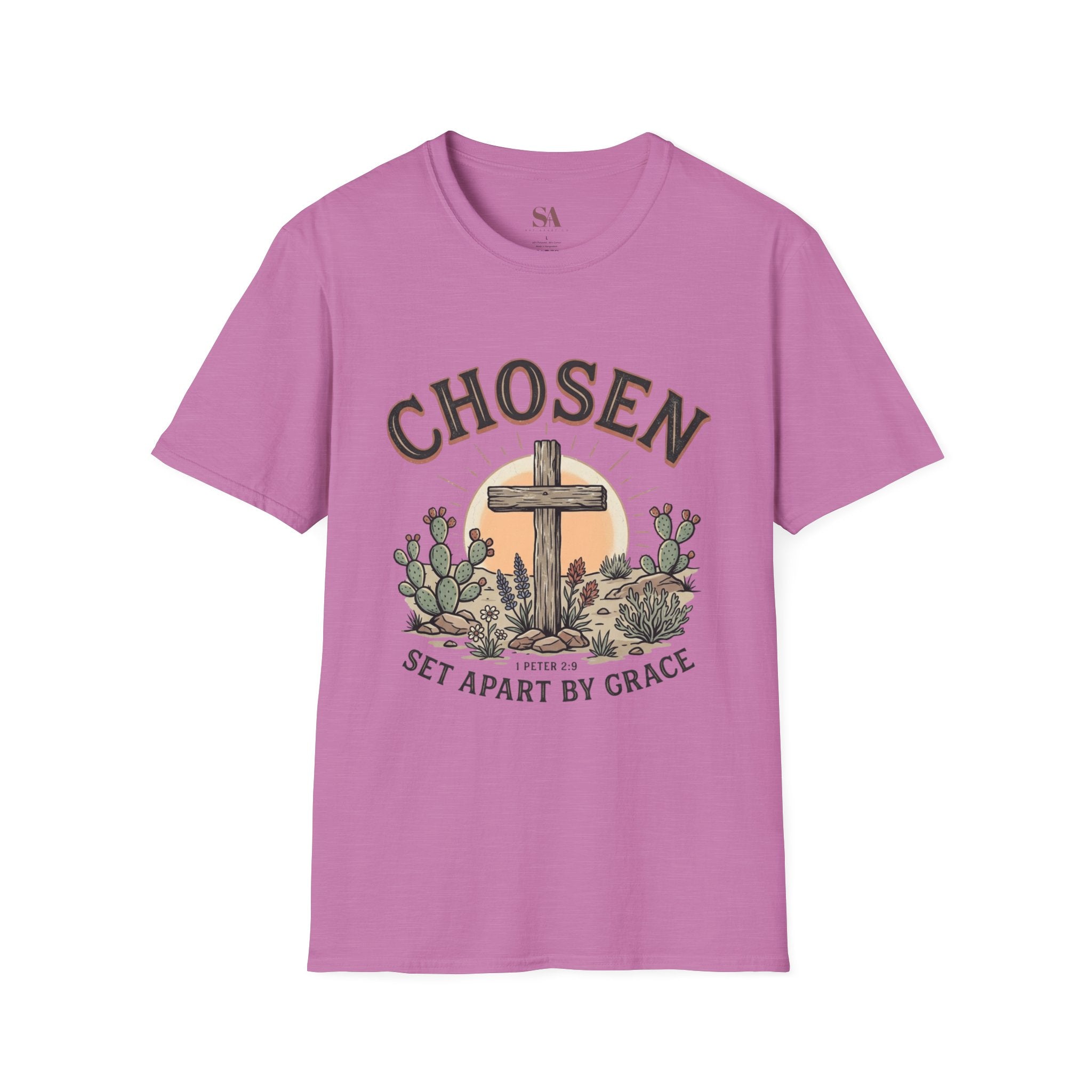 Chosen Cross T‑Shirt — "Chosen: Set Apart by Grace" Christian Tee
