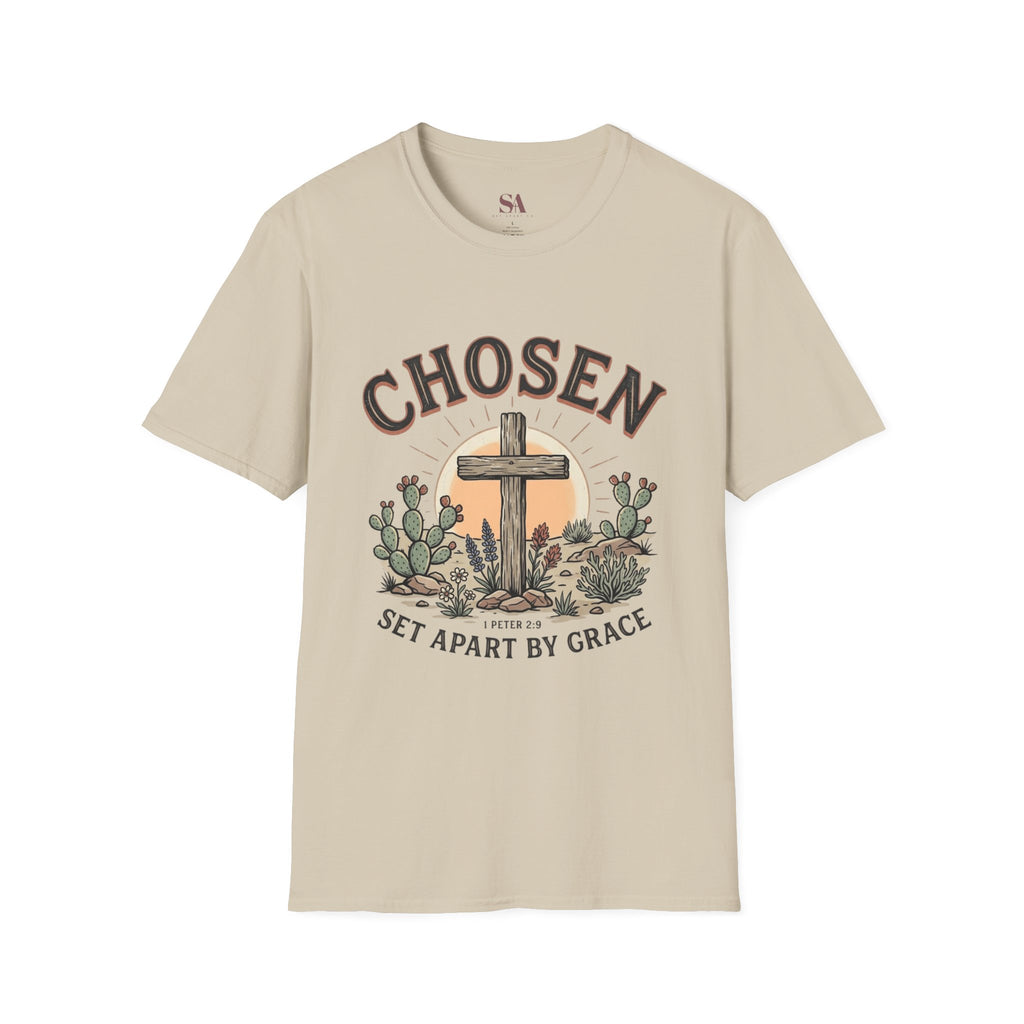 Chosen Cross T‑Shirt — "Chosen: Set Apart by Grace" Christian Tee