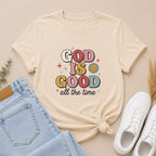 God Is Good T-Shirt — Retro Smile Faith Graphic Tee ("God Is Good All The Time")