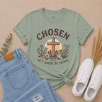 Chosen Cross T‑Shirt — "Chosen: Set Apart by Grace" Christian Tee
