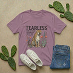 Fearless Leopard Christian T-Shirt — "Fearless for My God is Always With Me" (Isaiah 41:10)