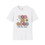 God Is Good T-Shirt — Retro Smile Faith Graphic Tee ("God Is Good All The Time")
