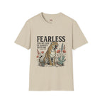 Fearless Leopard Christian T-Shirt — "Fearless for My God is Always With Me" (Isaiah 41:10)