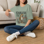 Fearless Leopard Christian T-Shirt — "Fearless for My God is Always With Me" (Isaiah 41:10)
