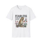 Fearless Leopard Christian T-Shirt — "Fearless for My God is Always With Me" (Isaiah 41:10)